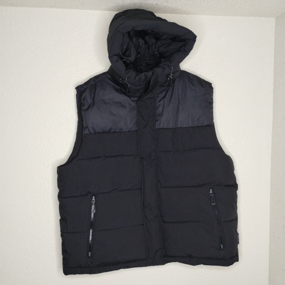 NOIZE Luca Short Length Puffer Vest In Black Men's Size XL